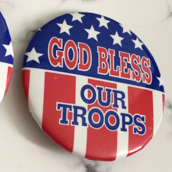 🖤GOD BLESS OUR TROOPS button brooch set - Picture 3 of 5